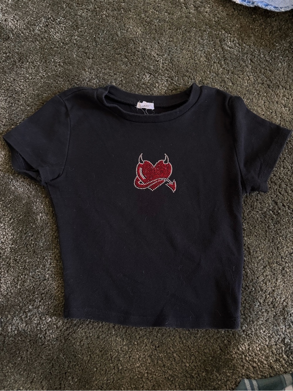 Garage Baby Tee With Embellished Heart